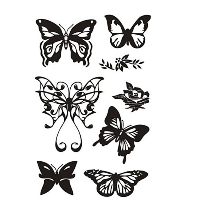 Timbri trasparenti, farfalle, foglio 11x15,5 cm, 1 fgl.