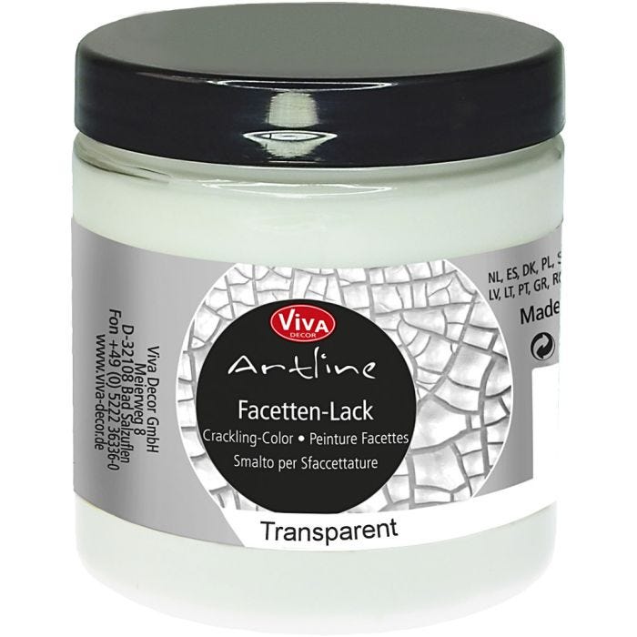 Vernice Crackle, transparent, 250 ml/ 1 vasch.