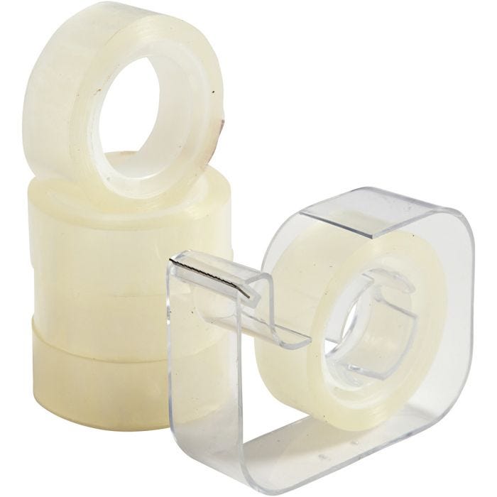 Dispenser con nastro adesivo, L: 15 mm, 1 set