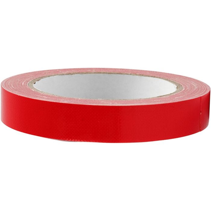Nastro adesivo telato, L: 19 mm, rosso, 25 m/ 1 rot.
