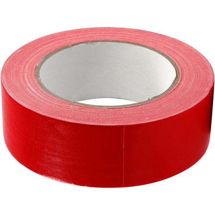 Nastro adesivo telato, L: 38 mm, rosso, 25 m/ 1 rot.