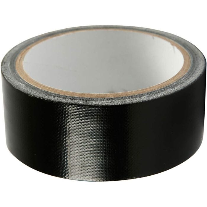 Nastro adesivo telato, L: 38 mm, nero, 25 m/ 1 rot.