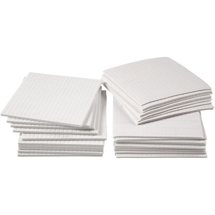 Cubotti adesivi 3D, misura 5x5 mm, spess. 1-2-3 mm, 30x400 pz/ 1 conf.