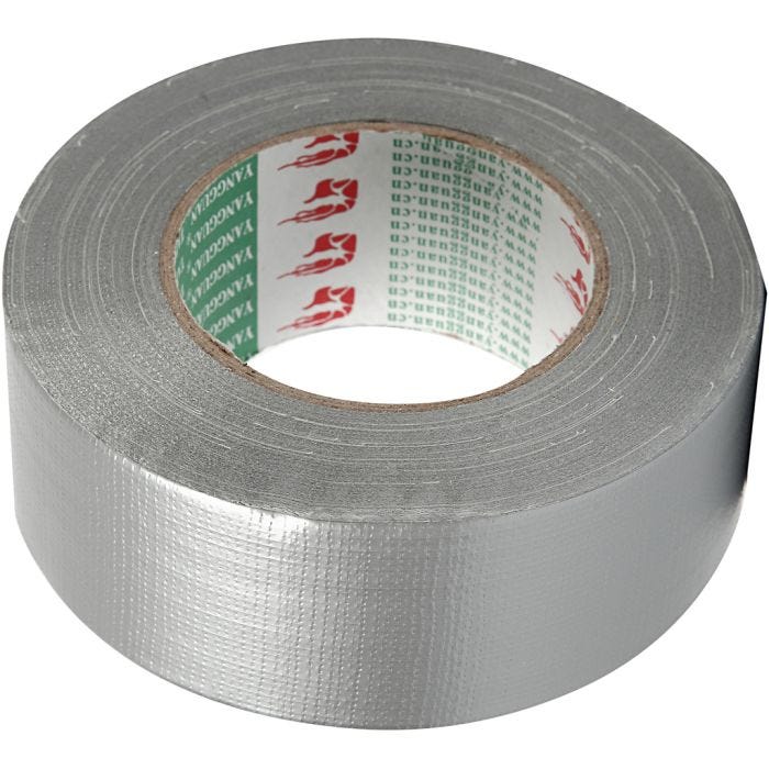 Nastro adesivo telato, L: 50 mm, argento, 50 m/ 1 rot.