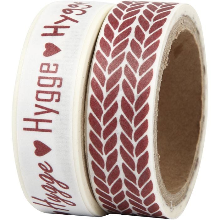 Washi Tape, hygge e ricamo, L: 15 mm, 2x5 m/ 1 conf.