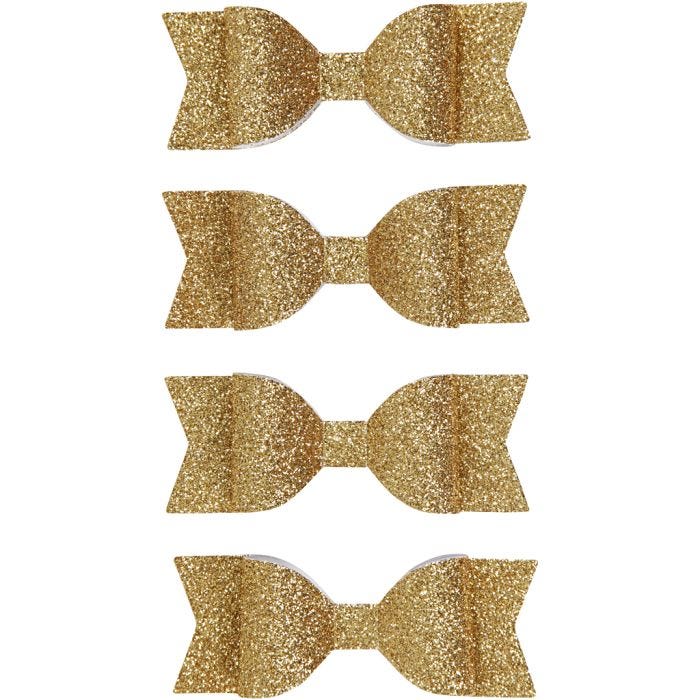 Fiocchi in carta, misura 31x85 mm, oro glitter, 4 pz/ 1 conf.