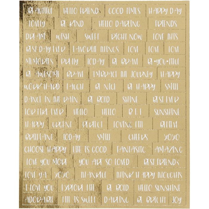 Stickers , foglio 10x11,5 cm, oro, 4 pz/ 1 conf.