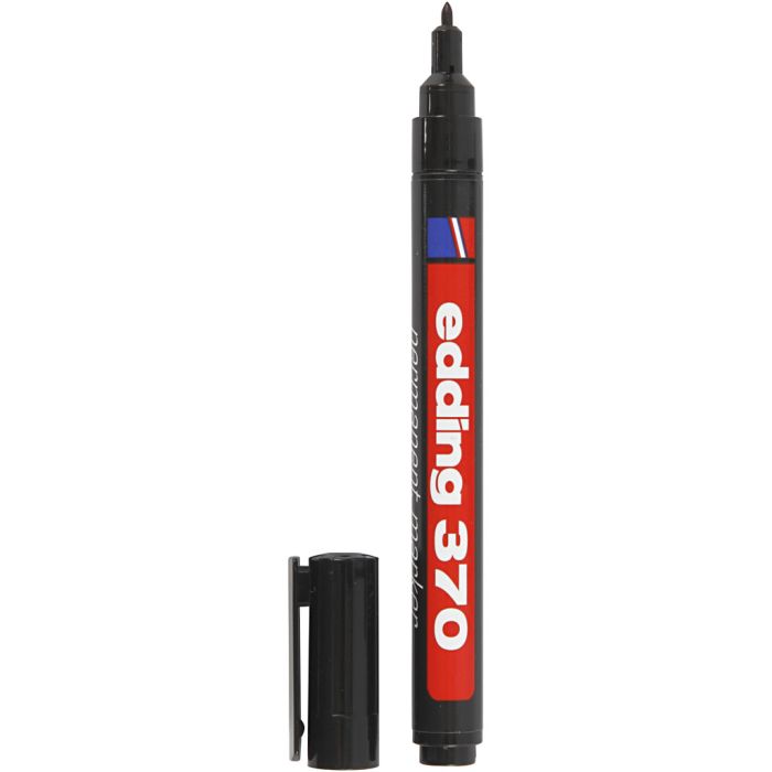 Pennarello Edding 370, ampiezza tratto 1 mm, nero, 1 pz