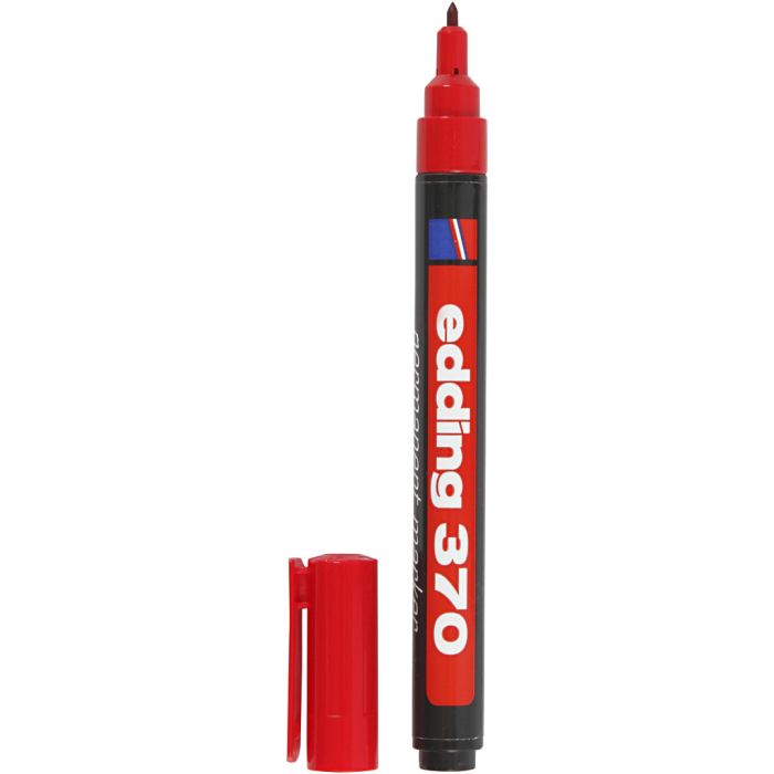 Pennarello Edding 370, ampiezza tratto 1 mm, rosso, 1 pz