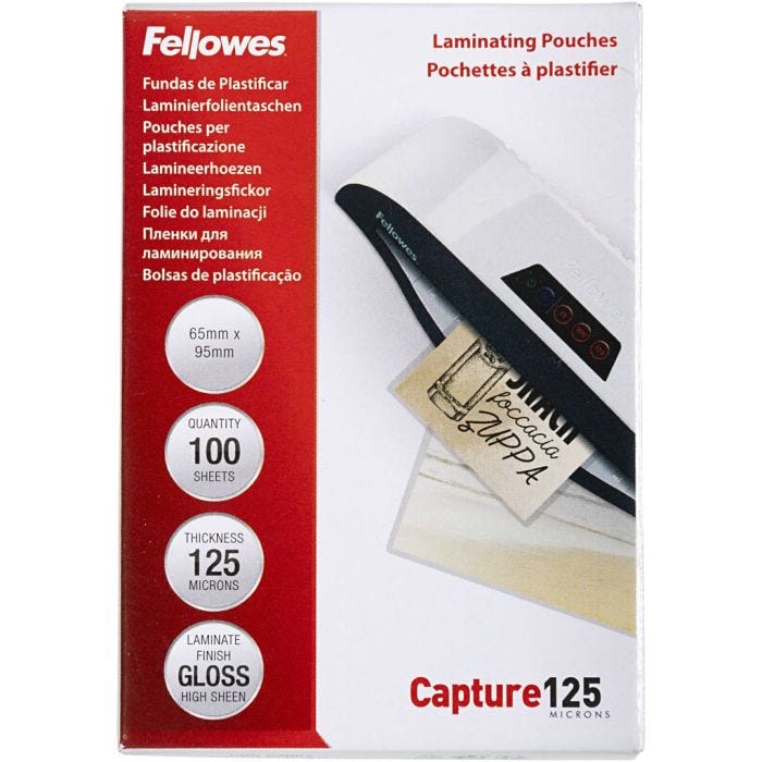Buste per laminare, misura 65x95 mm, spess. 125 my, trasparente, 100 pz/ 1 conf.