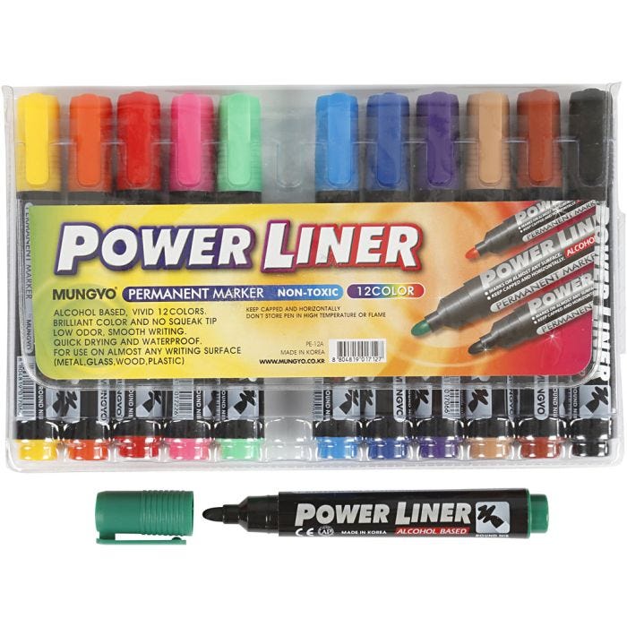 Power Liner, ampiezza tratto 1,5-3 mm, colori asst., 12 pz/ 1 conf.