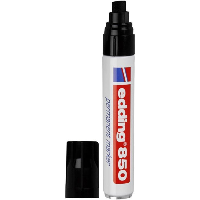 Pennarello Edding 850, ampiezza tratto 5-15 mm, nero, 1 pz