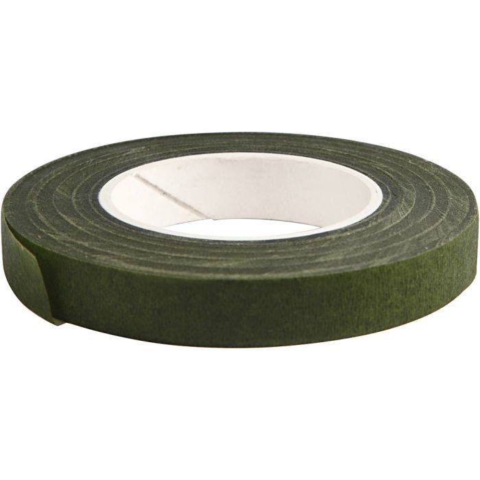 Nastro Floral Tape, L: 12 mm, verde scuro, 27 m/ 1 rot.