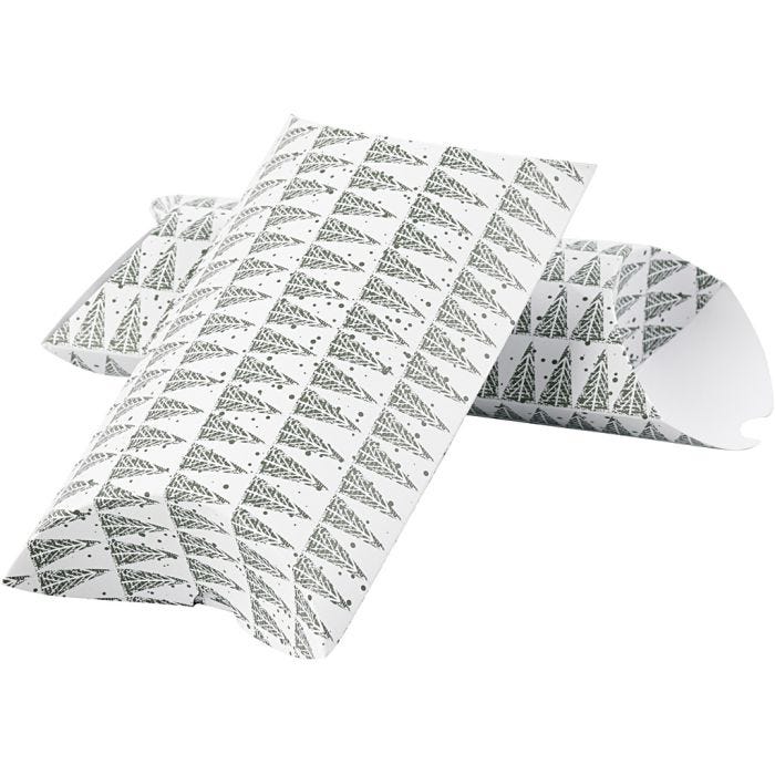 Scatola regalo pieghevole, pino, misura 18x15x6 cm, 300 g, verde, 3 pz/ 1 conf.