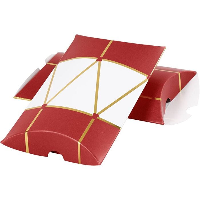 Scatoletta, Tamburo, misura 12x9,4x2,5 cm, 300 g, oro, rosso, bianco, 3 pz/ 1 conf.