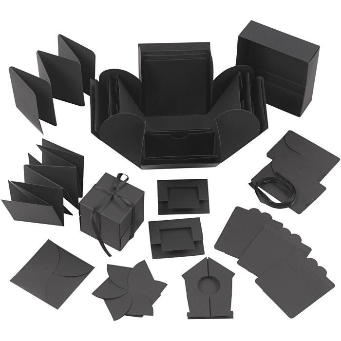 Explosion Box, misura 7x7x7,5+12x12x12 cm, nero, 1 pz