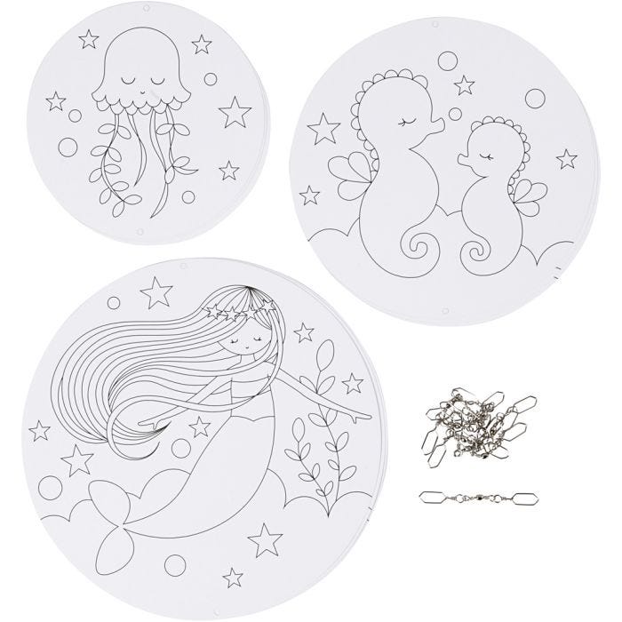 Decorazioni mobili con motivi, diam 12+15+18 cm, 300 g, 3 set/ 1 conf.