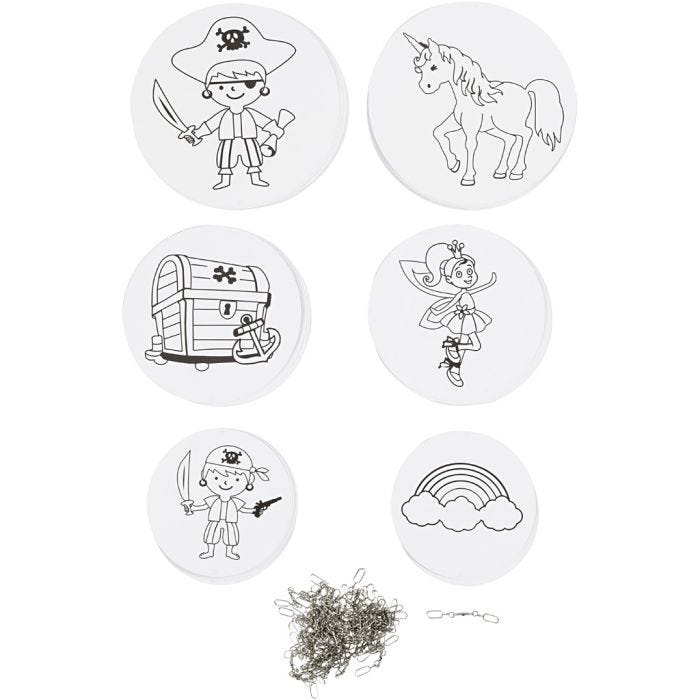 Decorazioni mobili con motivi, diam 12+15+18 cm, 300 g, bianco, 20 set/ 1 conf.