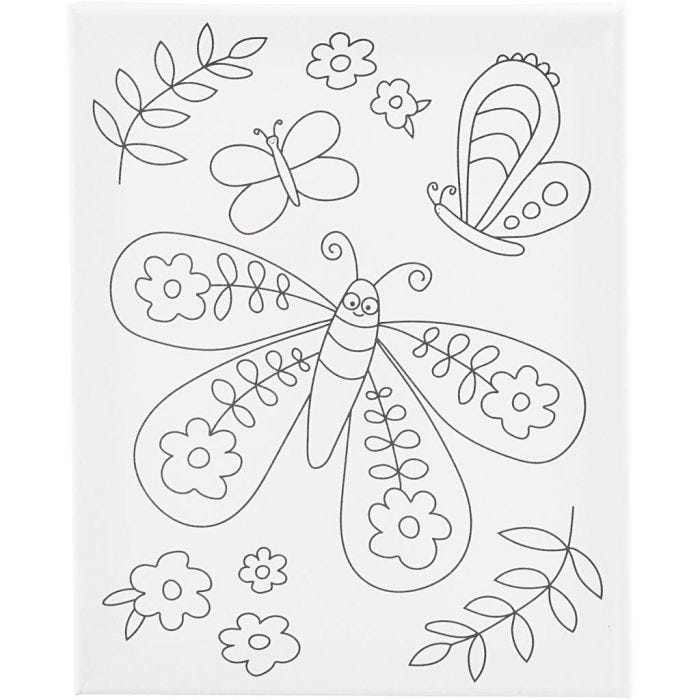 Tela da pittura con stampa, Farfalla grande, P: 1,6 cm, misura 24x30 cm, 360 g, 1 pz