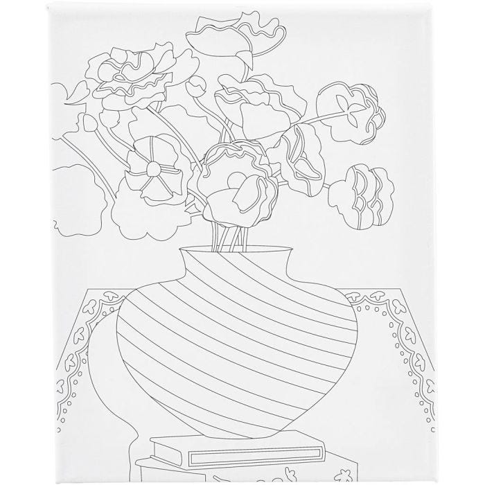 Tela da pittura con stampa, Bouquet in vaso, P: 1,6 cm, misura 24x30 cm, 360 g, 1 pz