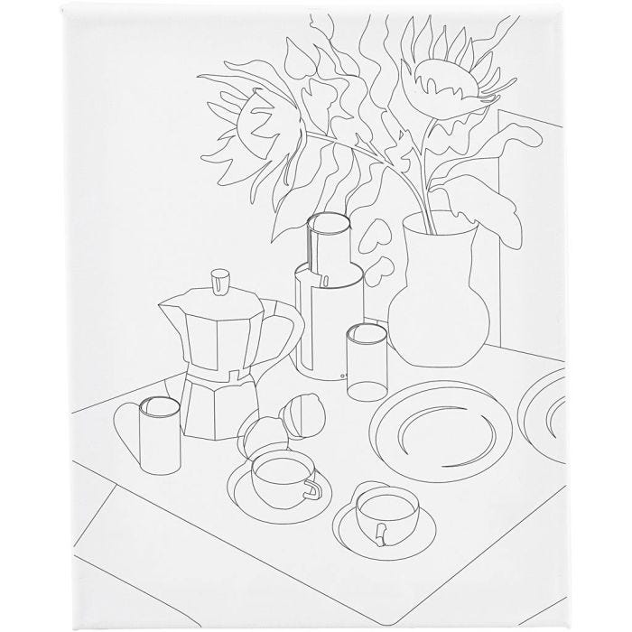 Tela da pittura con stampa, Tavolo della colazione, P: 1,6 cm, misura 24x30 cm, 360 g, 1 pz