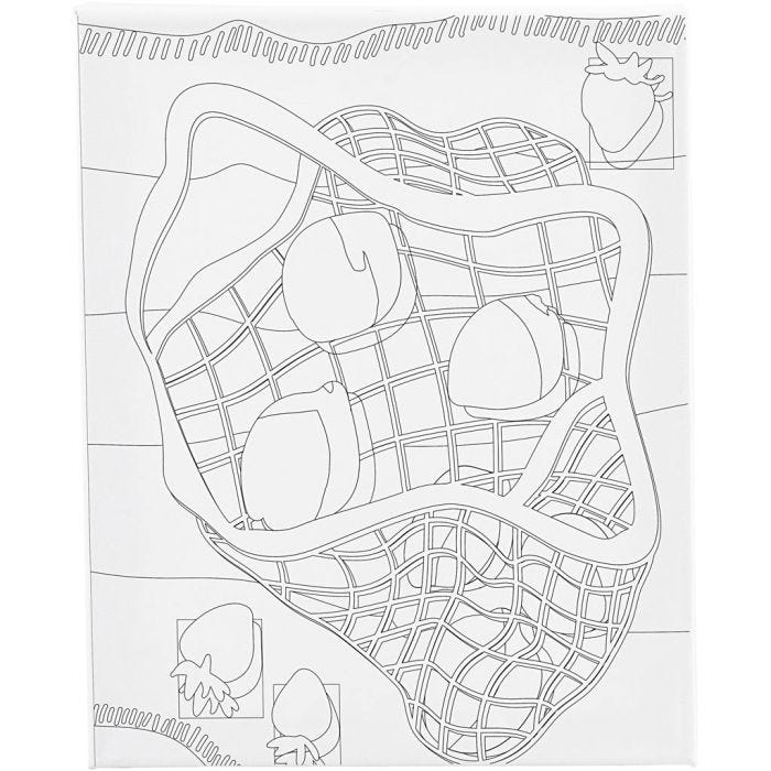 Tela da pittura con stampa, Agrumi , P: 1,6 cm, misura 24x30 cm, 360 g, 1 pz
