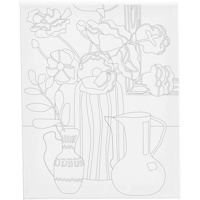 Tela da pittura con stampa, Natura morta floreale, P: 1,6 cm, misura 24x30 cm, 360 g, 1 pz