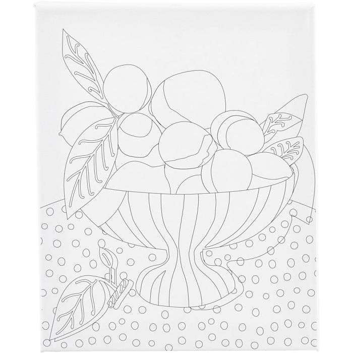 Tela da pittura con stampa, Ciotola di frutta, P: 1,6 cm, misura 24x30 cm, 360 g, 1 pz