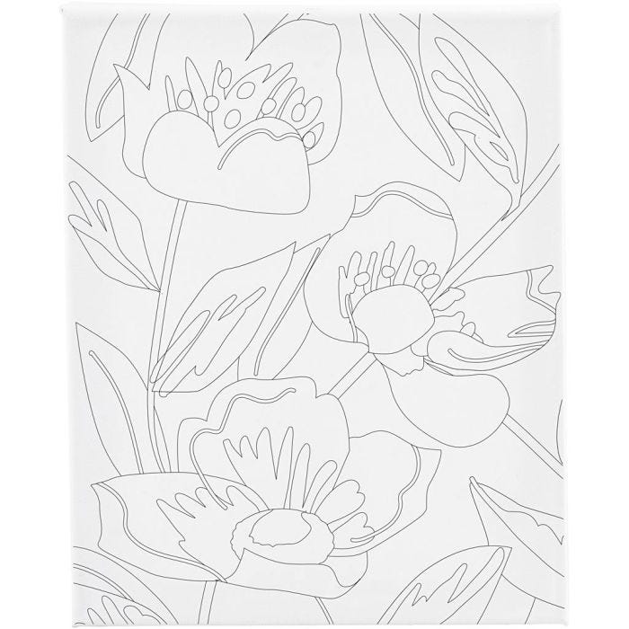 Tela da pittura con stampa, Papaveri, P: 1,6 cm, misura 24x30 cm, 360 g, 1 pz