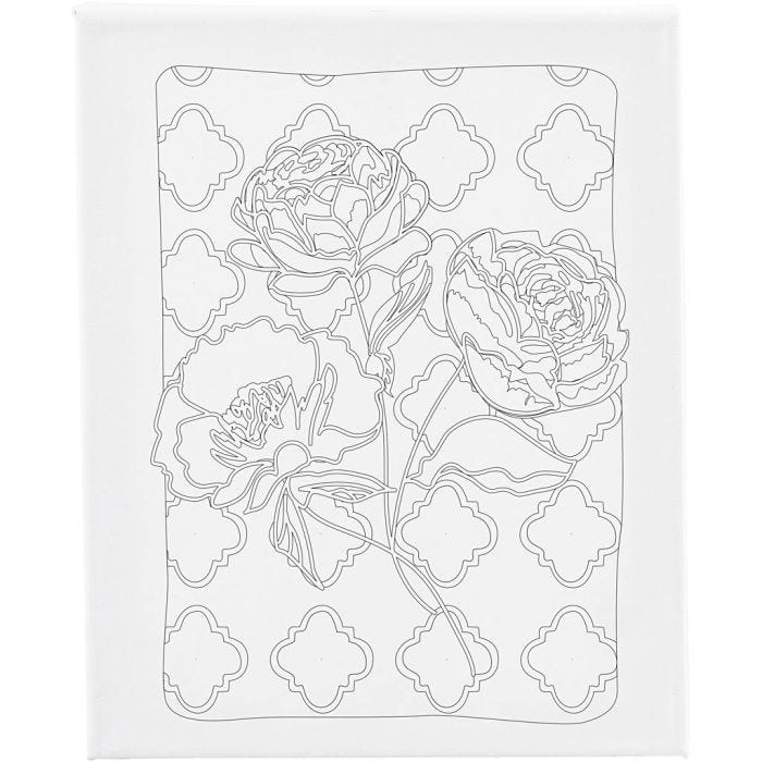 Tela da pittura con stampa, Rose, P: 1,6 cm, misura 24x30 cm, 360 g, 1 pz