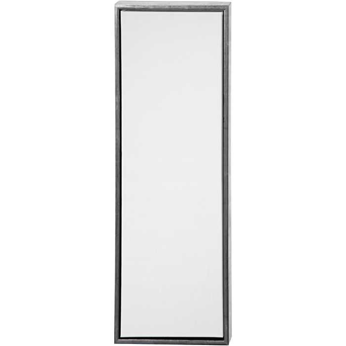 Tela con cornice, misura 30x90 cm, 360 g, argento antico, bianco, 1 pz