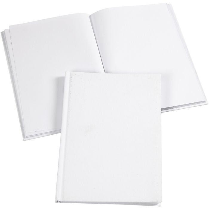 Quaderno, A5, spess. 8 mm, 80 g, bianco, 1 pz