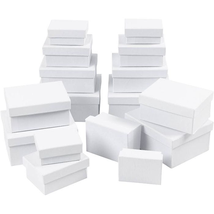 Scatole Rettangolari, H: 3,5+4,5+5,5+6,5 cm, misura 8,5x11,5+11x14 cm, 4x4 pz/ 1 conf.