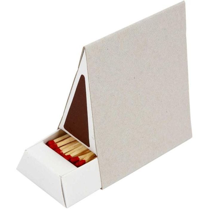 Scatola di fiammiferi, misura 8,5x5x9,5 cm, 10 pz/ 1 conf.
