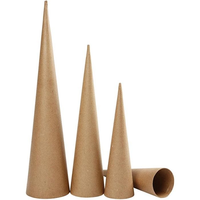 Coni Alti, H: 30-40-50 cm, diam 8-9-11,5 cm, 3 pz/ 1 conf.