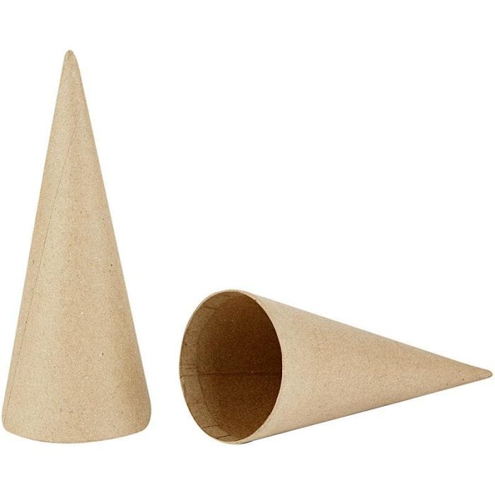 Coni, H: 20 cm, diam 8 cm, 5 pz/ 1 conf.