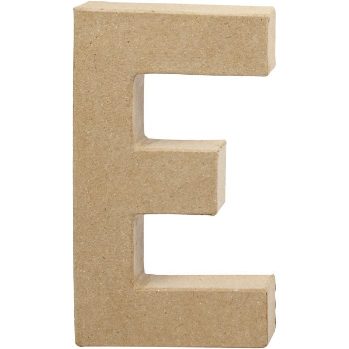Lettera, E, H: 20,5 cm, L: 11,5 cm, spess. 2,5 cm, 1 pz