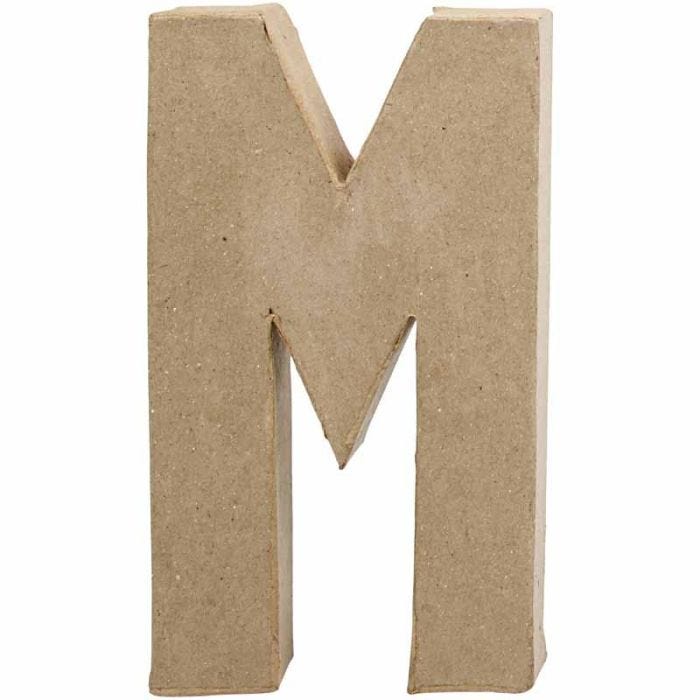 Lettera, M, H: 20,5 cm, L: 12 cm, spess. 2,5 cm, 1 pz