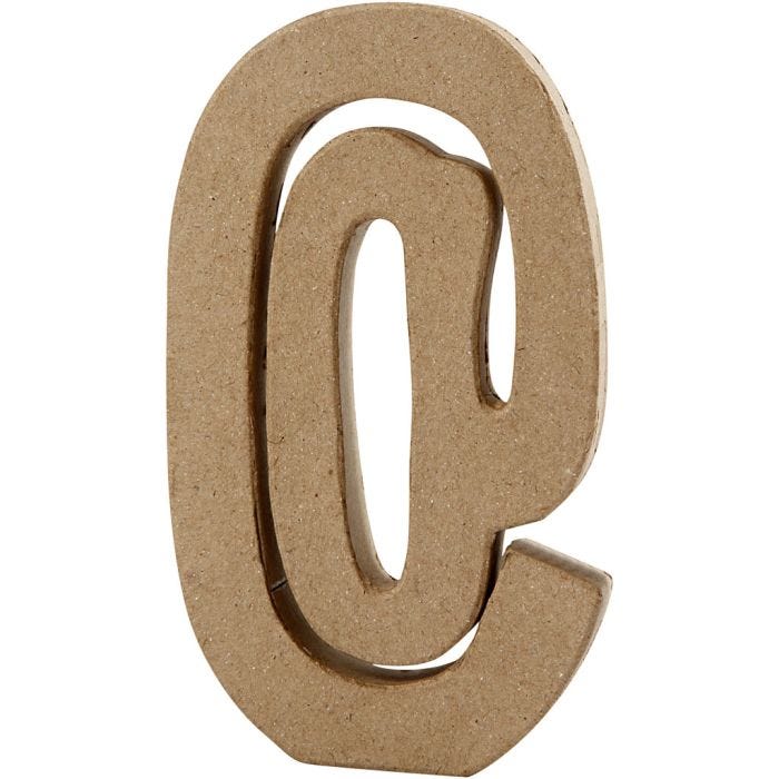 Simbolo, @, H: 19,9 cm, L: 11,5 cm, spess. 2,6 cm, 1 pz