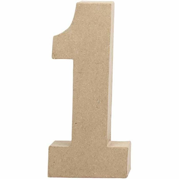 Numero, 1, H: 20,5 cm, L: 9,5 cm, spess. 2,5 cm, 1 pz