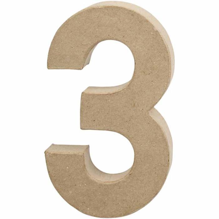 Numero, 3, H: 20,2 cm, L: 11,8 cm, spess. 2,5 cm, 1 pz