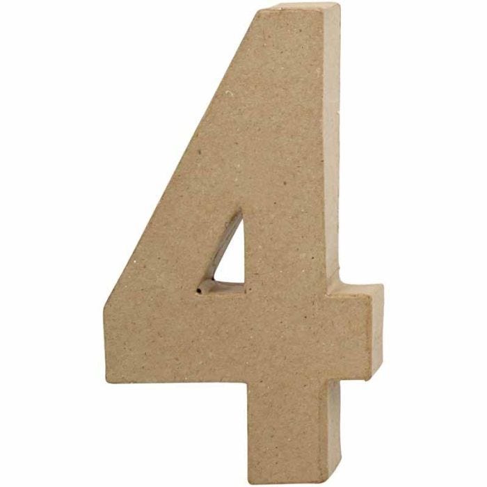 Numero, 4, H: 20,5 cm, L: 12 cm, spess. 2,5 cm, 1 pz