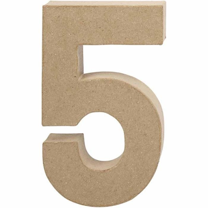 Numero, 5, H: 19,7 cm, L: 11,5 cm, spess. 2,6 cm, 1 pz