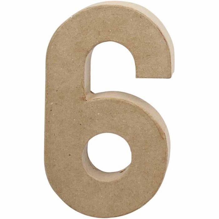Numero, 6, H: 20,5 cm, L: 11,5 cm, spess. 2,6 cm, 1 pz