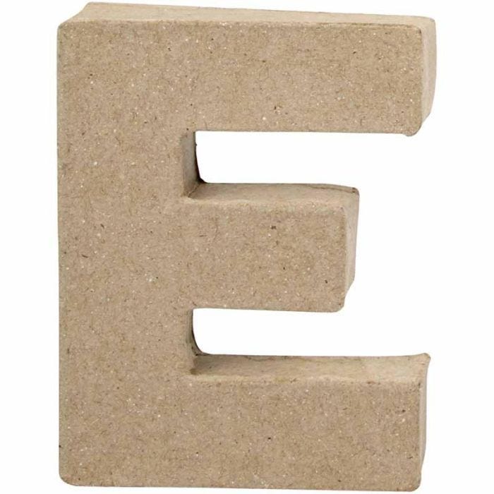 Lettera, E, H: 10 cm, L: 7,5 cm, spess. 1,7 cm, 1 pz
