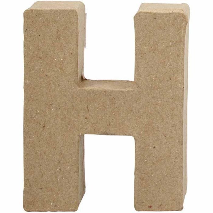 Lettera, H, H: 10 cm, L: 7,6 cm, spess. 1,7 cm, 1 pz