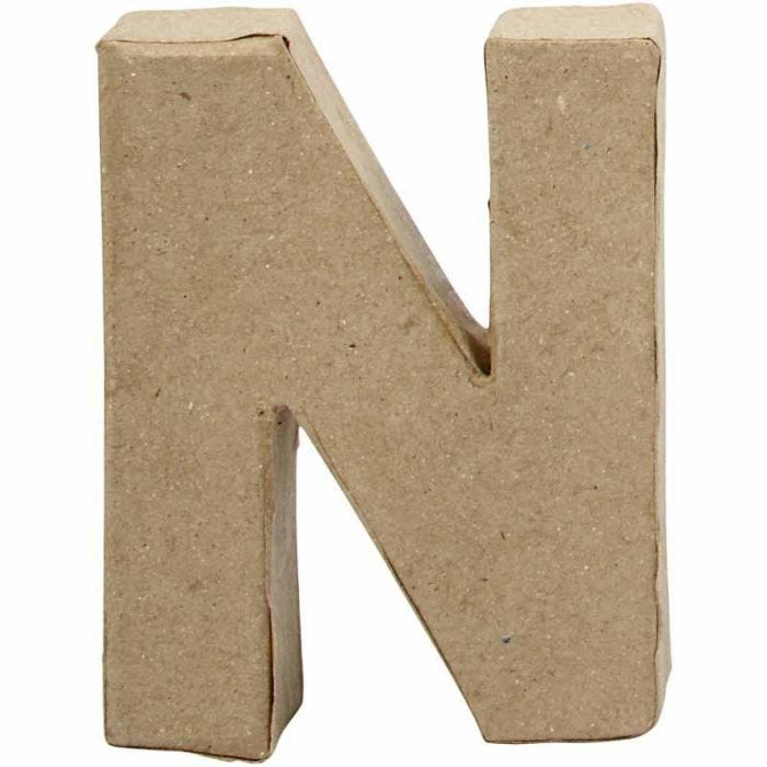 Lettera, N, H: 10 cm, L: 7,8 cm, spess. 2 cm, 1 pz