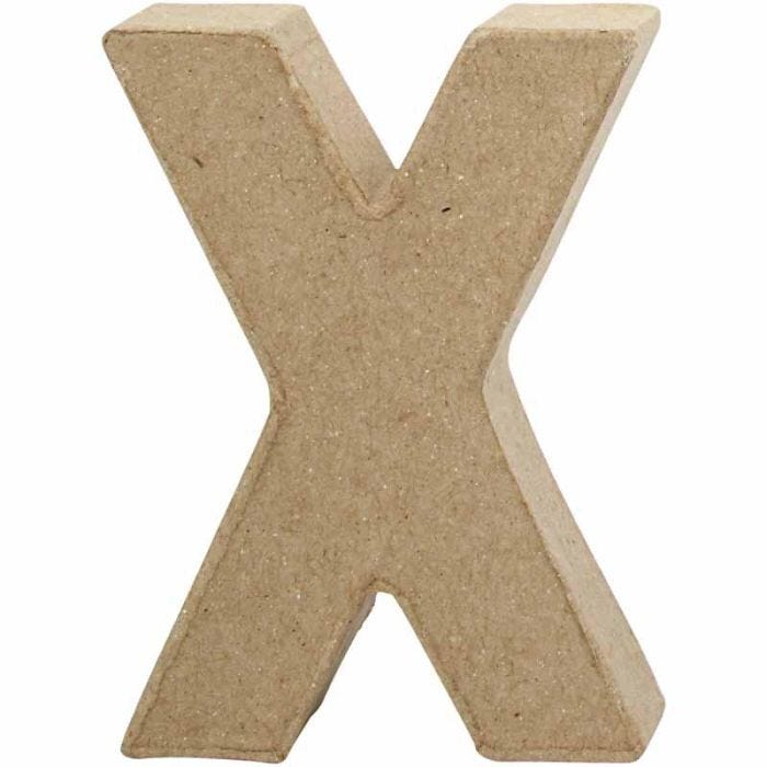 Lettera, X, H: 10 cm, L: 7,6 cm, spess. 1,7 cm, 1 pz