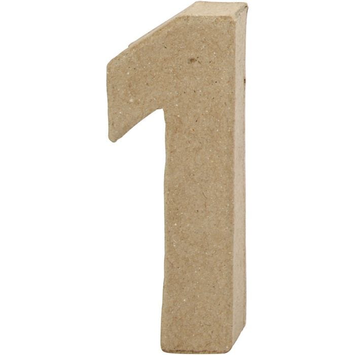 Numero, 1, H: 10 cm, L: 3,5 cm, spess. 1,7 cm, 1 pz