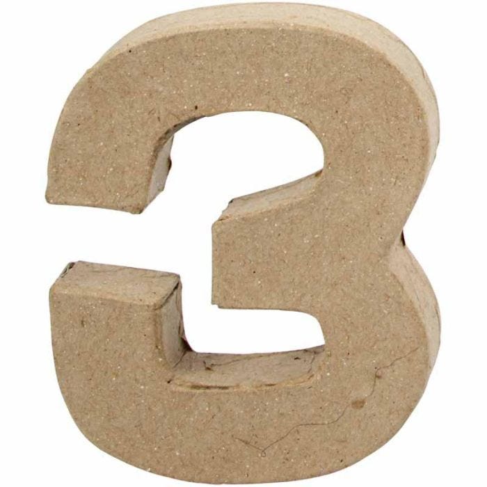 Numero, 3, H: 10 cm, L: 8 cm, spess. 1,7 cm, 1 pz